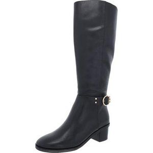 Tory Burch Sofia Womens Leather Tall Knee High Black Boots Size 8